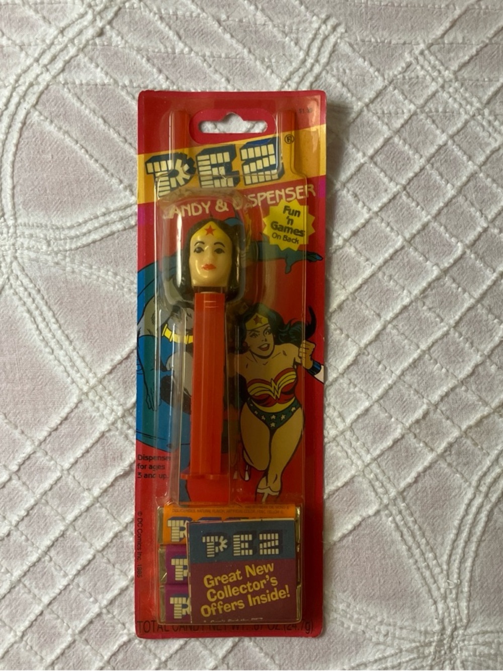 PEZ Wonder Woman Orange Candy Dispenser - Official PEZ Collector Edition
